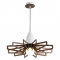 PENDANT LUMINAIRE 1ΧE27 DARK WOOD SHADE MDF + WHITE METAL Φ45XH80CM ALPS ZM170051P