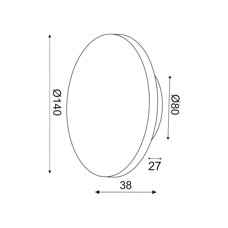 WALL MOUNTED LUMINAIRE LED 5W 3000K 400LM LIGHT BROWN LEATHER MDF CIRCLE Φ14ΧΗ3,6CM ECLIPSE ZM1705LEDWLL