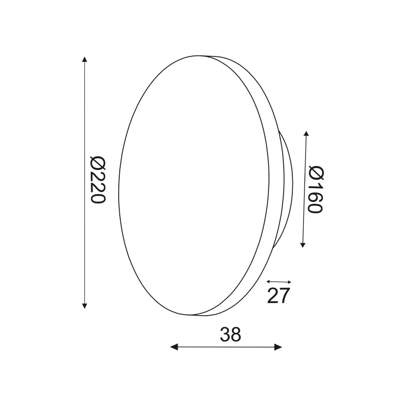 WALL LUMINAIRE LED 10W 3000K DARK WOOD SHADE MDF CIRCLE Φ22XH3,6CM ECLIPSE ZM1710LEDWDW