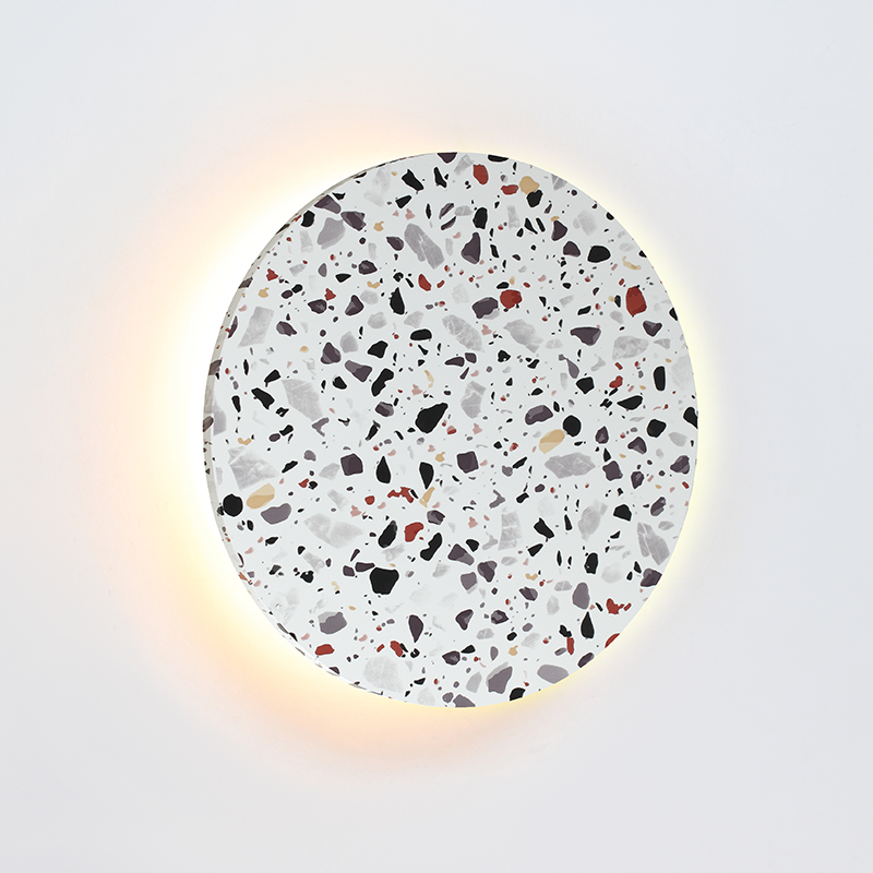 WALL MOUNTED LUMINAIRE LED 5W 3000Κ 1200LM TERRAZZO MDF CIRCLE Φ30ΧΗ3,6CM ECLIPSE ZM1715LEDWT