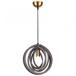PENDANT LUMINAIRE 1ΧΕ27 DARK BROWN LEATHER MDF D29XH100CM TRITON ZM391P29WDL