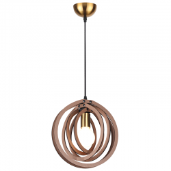 PENDANT LUMINAIRE 1ΧΕ27 LIGHT BROWN LEATHER MDF D29XH100CM TRITON ZM391P29WLL