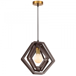 PENDANT LUMINAIRE 1ΧΕ27 DARK BROWN LEATHER MDF D34XH100CM TRITON ZM391P34WDL