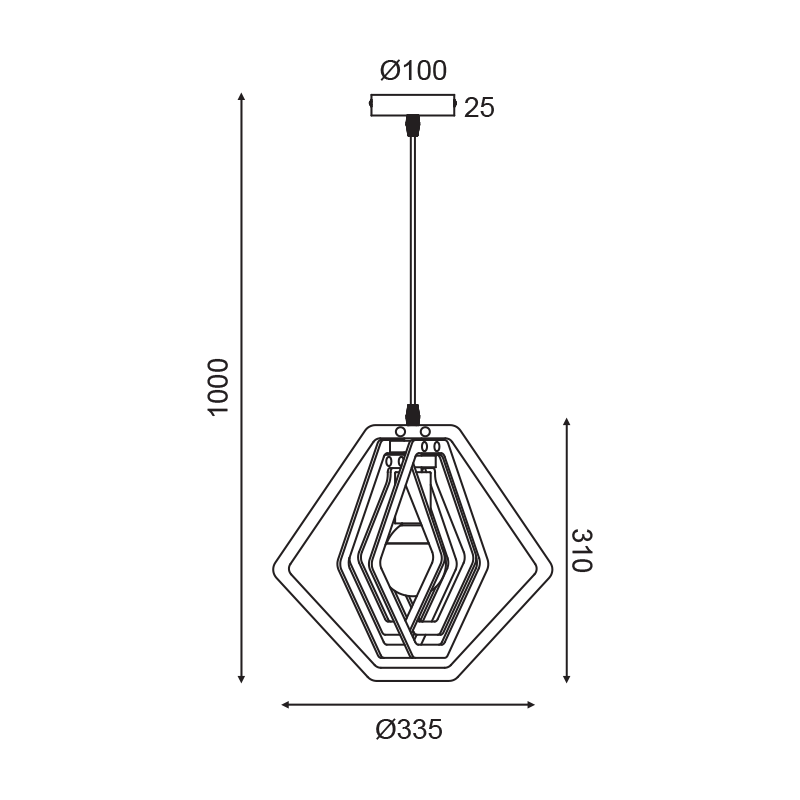PENDANT LUMINAIRE 1ΧΕ27 DARK BROWN LEATHER MDF D34XH100CM TRITON ZM391P34WDL