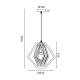 PENDANT LUMINAIRE 1ΧΕ27 DARK BROWN LEATHER MDF D34XH100CM TRITON ZM391P34WDL