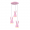 PENDANT LUMINAIRE 3ΧΕ27 PINK META D35XH100CM BUNNY ZM73P35P
