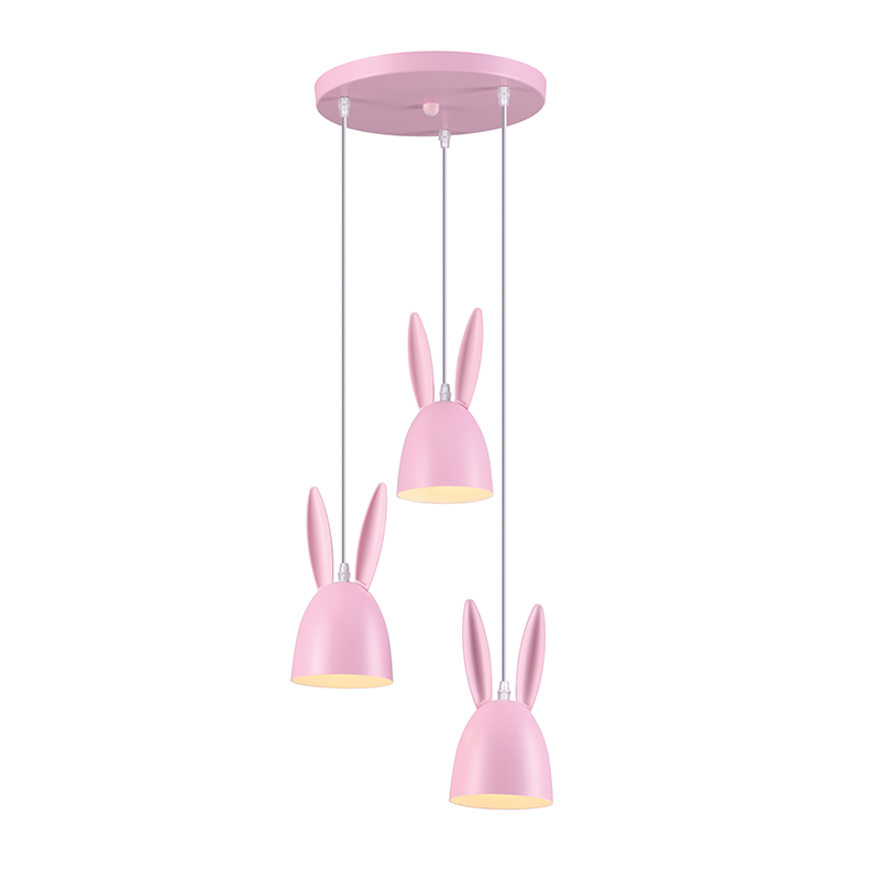 PENDANT LUMINAIRE 3ΧΕ27 PINK META D35XH100CM BUNNY ZM73P35P