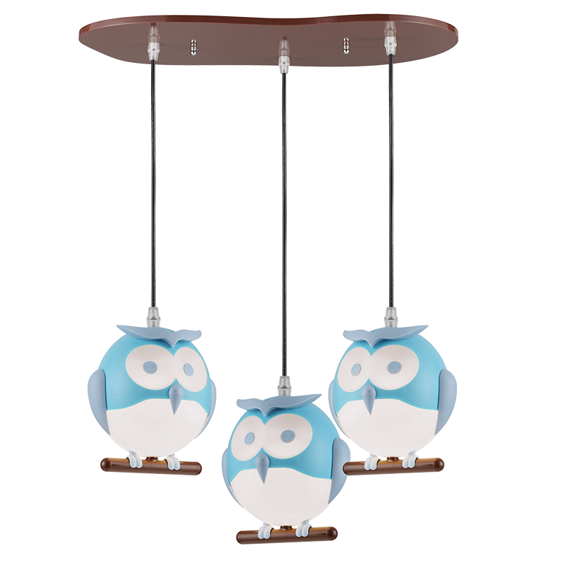 PENDANT LUMINAIRE3XE14 BLUE PLASTIC OWL 50Χ30ΧΗ100CM KOKKA ZN160203PBL