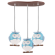 PENDANT LUMINAIRE3XE14 BLUE PLASTIC OWL 50Χ30ΧΗ100CM KOKKA ZN160203PBL
