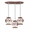 PENDANT LUMINAIRE 3XE14 BROWN PLASTIC OWL 50Χ30ΧΗ100CM KOKKA ZN160203PBR