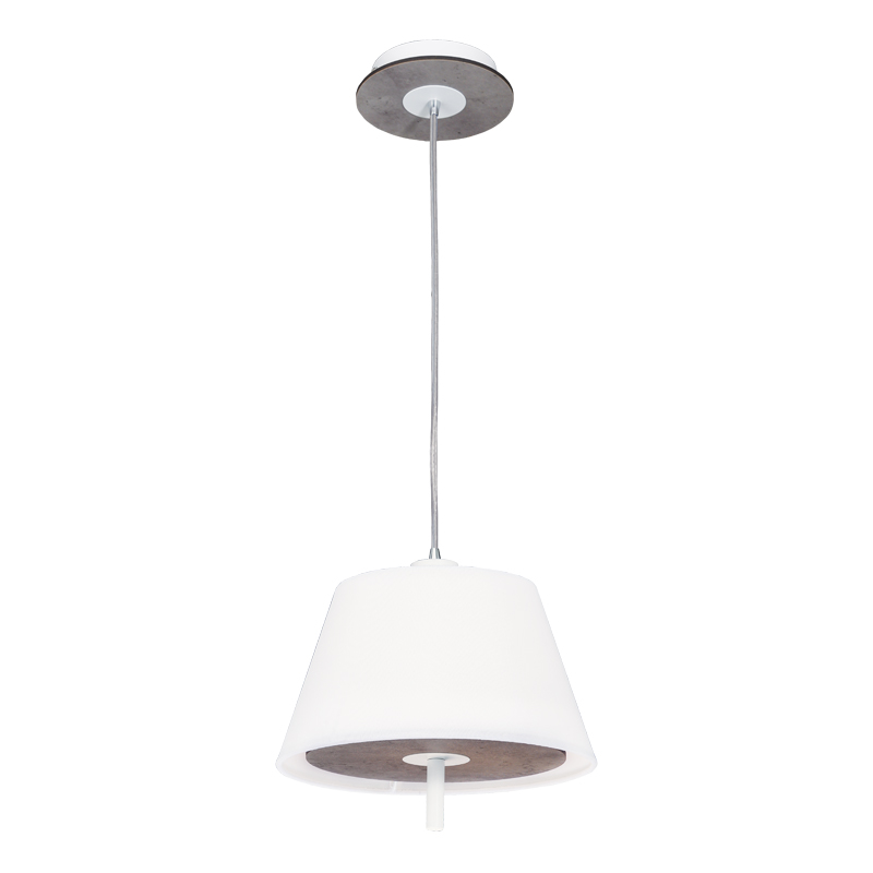 NETTO PENDANT LUMINAIRE 1ΧE27 CEMENT SHADE MDF + WHITE METAL + FABRIC Φ28ΧΗ80CM ZM16281PC