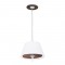 NETTO PENDANT LUMINAIRE 1ΧE27 DARK WOOD SHADE MDF + WHITE METAL + FABRIC Φ28ΧΗ80CM ZM16281PDW