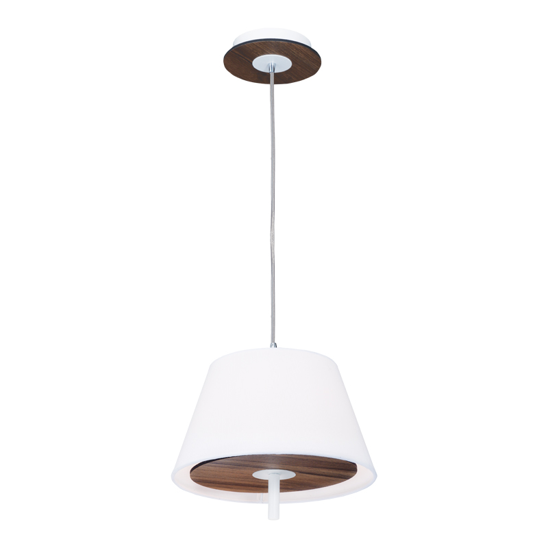 NETTO PENDANT LUMINAIRE 1ΧE27 DARK WOOD SHADE MDF + WHITE METAL + FABRIC Φ28ΧΗ80CM ZM16281PDW NETTO PENDANT LUMINAIRE 1ΧE27 DARK WOOD SHADE MDF + WHITE METAL + FABRIC Φ28ΧΗ80CM ZM16281PDW