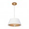 NETTO PENDANT LUMINAIRE 3ΧE27 ANTIQUE BRASS MDF + WHITE METAL + FABRIC Φ40XH80CM ZM16403PG