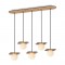 NETTO PENDANT LUMINAIRE 5ΧG9 ANTIQUE BRASS MDF + WHITE GLASS 63Χ15ΧΗ60CM ZM170045PG