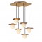 NETTO PENDANT LUMINAIRE 6ΧG9 ANTIQUE BRASS MDF + WHITE GLASS 42Χ30ΧΗ60CM ZM170046PG
