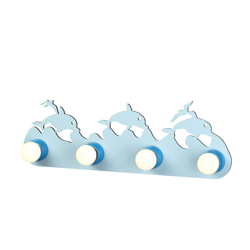 NETTO WALL LUMINAIRE 4XE27 BLUE METALLIC+MDF FOREST 51Χ17Χ13,5CM ZN170114WB