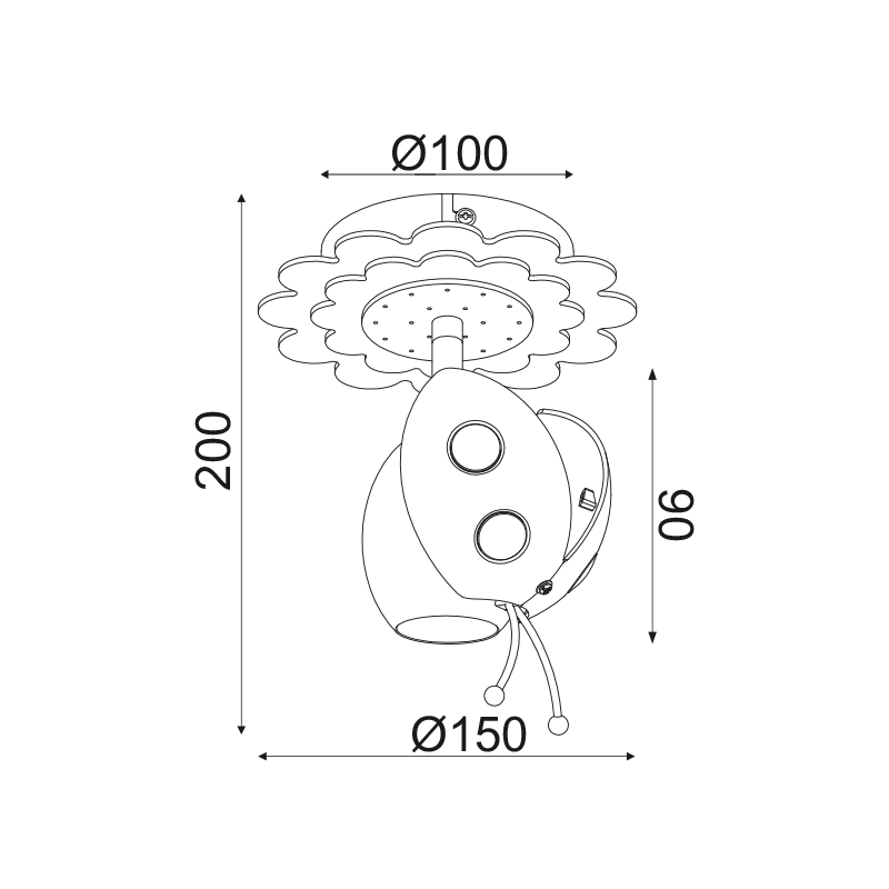 PHASING OUT WALL LUMINAIRE 1XE27 RED METAL+PLASTIC+MDF BEE 15Χ20X15CM BEES ZN170161WR