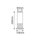 POLE 30CM SQUARE BT1003BH030