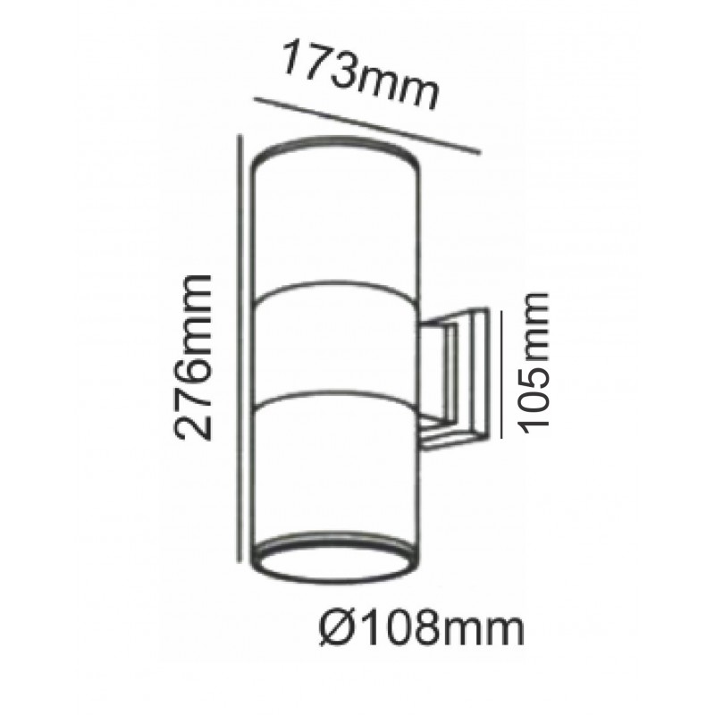 LUMINAIRE Ε27 2 SIDED WHITE HI7001W