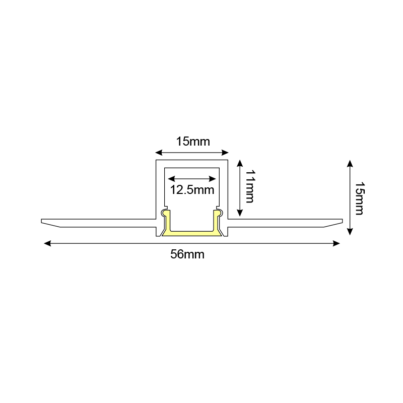 LING TRIMLESS ALUMINUM PROFILE WITH OPAL PC DIFFUSER 2m/pc P135