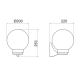 PLASTIC WALL GARDEN BLACK LUMINAIRE Φ200 Ε27 IP44 PLGM1B