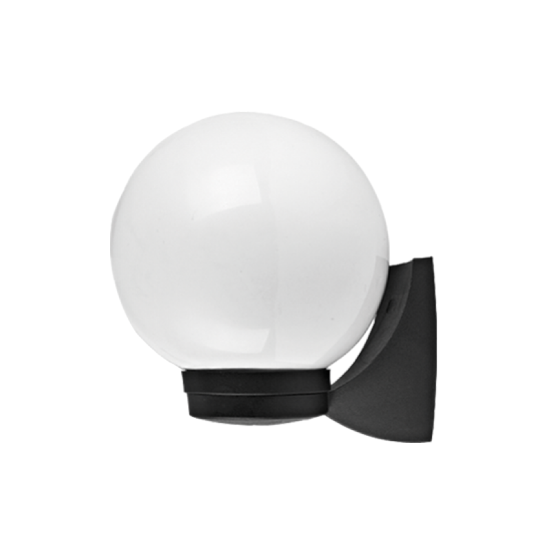 PLASTIC WALL GARDEN BLACK LUMINAIRE Φ200 Ε27 IP44 PLGM1B