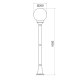 PLASTIC FLOOR GARDEN BLACK LUMINAIRE 100CM Φ200 Ε27 IP44 PLGM5B