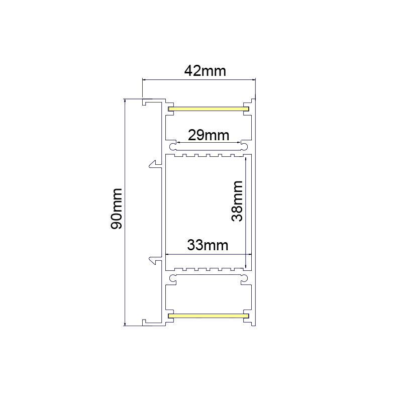 NIC UP-DOWN ALUMINUM PROFILE WITH OPAL PC DIFFUSER 2m/pc P49N NIC UP-DOWN ALUMINUM PROFILE WITH OPAL PC DIFFUSER 2m/pc P49N