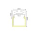 PEND ALUMINUM PROFILE WITH OPAL PC DIFFUSER 2m/pc P28N