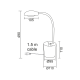 PHASING OUT LED DESK LAMP 5W 4000Κ PENCILCASE WHITE 230V Φ11ΧΗ49CM HULLEN 16035LEDWH