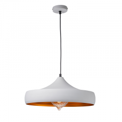 PENDANT LUMINAIRE 1ΧΕ27 METALIC WHITE/GOLD Φ46ΧΗ123CM CALIPHATE KS07961PWG