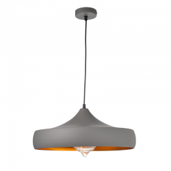 PENDANT LUMINAIRE 1ΧΕ27 METALIC GREY/GOLD Φ46ΧΗ123CM CALIPHATE KS07961PGG