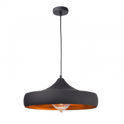 PENDANT LUMINAIRE 1ΧΕ27 METALIC BLACK/GOLD Φ46ΧΗ123CM CALIPHATE KS07961PBG