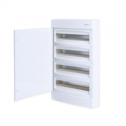 SURFACE MOUNTING ENCLOSURE 72 MODULES WHITE DOORS 4 ROWS 282N4X18CW SURFACE MOUNTING ENCLOSURE 72 MODULES WHITE DOORS 4 ROWS 282N4X18CW