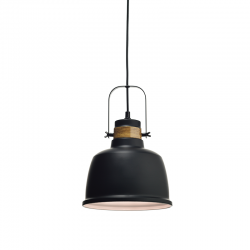 PENDANT METALIC BLACK 1ΧE27 + WOOD SHADE Φ22ΧΗ135CM ERNEST KS212622P PENDANT METALIC BLACK 1ΧE27 + WOOD SHADE Φ22ΧΗ135CM ERNEST KS212622P