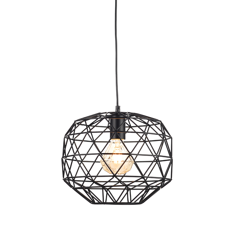 PENDANT 1ΧΕ27 METAL BLACK GRID Φ30ΧΗ130CM ALADDIN KS180430PB
