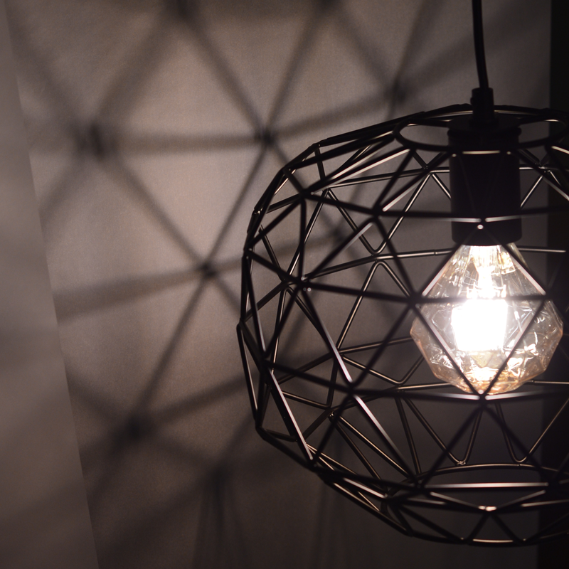 PENDANT 1ΧΕ27 METAL BLACK GRID Φ30ΧΗ130CM ALADDIN KS180430PB