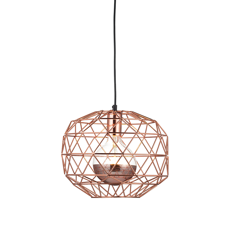 PENDANT 1ΧΕ27 METAL COPPER GRID Φ30ΧΗ130CM ALADDIN KS180430PC