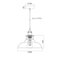 PENDANT GLASS D28CM 1ΧE27 SMYRNA KS1295PAM1BK