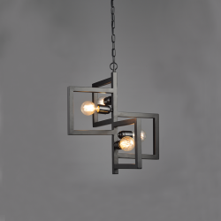 PENDANT 4ΧΕ27 METALIC BLACK Φ42ΧΗ98CM SIRIUS KS14254BK