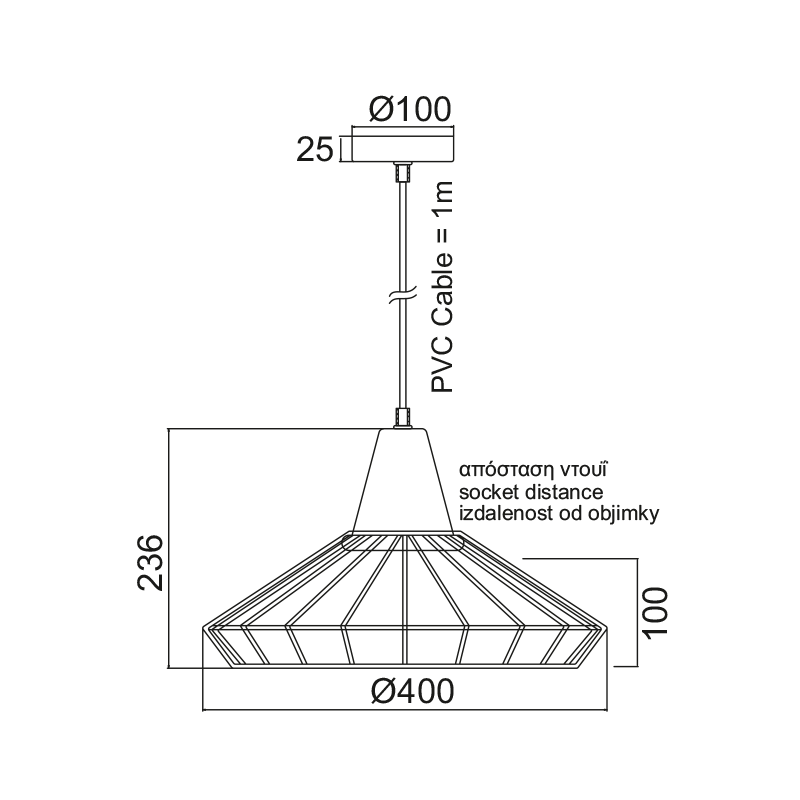 WALL LAMP 1 Χ Ε27 BLACK 50Χ11Χ8 CM METALIC KENNEDY KS174940BK WALL LAMP 1 Χ Ε27 BLACK 50Χ11Χ8 CM METALIC KENNEDY KS174940BK