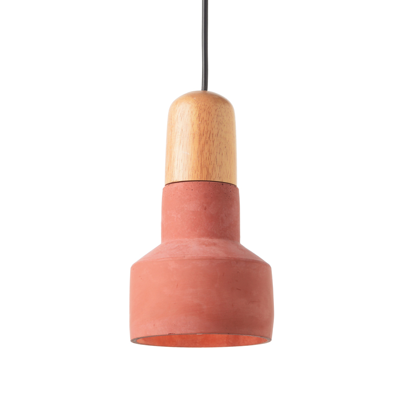 NETTO PENDANT LAMP 1XE27 RED CEMENT WOOD Φ12XH21cm KS180212RWD NETTO PENDANT LAMP 1XE27 RED CEMENT WOOD Φ12XH21cm KS180212RWD
