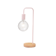 TABLE LAMP 1ΧΕ27 PALE PINK METALLIC WITH WOOD Φ18XH48cm NAXOS KS1755TPW