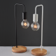 TABLE LAMP 1ΧΕ27 BLACK METALLIC WITH WOOD Φ18XH48cm NAXOS KS1755BWD TABLE LAMP 1ΧΕ27 BLACK METALLIC WITH WOOD Φ18XH48cm NAXOS KS1755BWD
