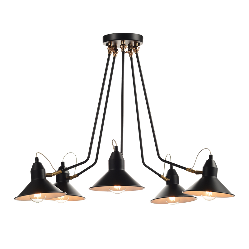 NETTO CEILING 5ΧΕ27 METALIC BLACK Φ69ΧΗ60CM KS19915PB