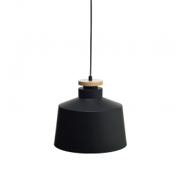PENDANT 1ΧΕ27 METALIC BLACK+WOOD Φ30ΧΗ120CM AENEAS KS198830PBW