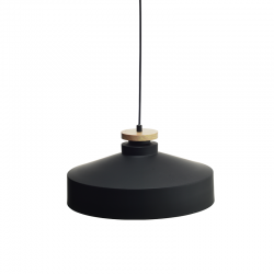 PENDANT 1ΧΕ27 METALIC BLACK+WOOD Φ41ΧΗ120CM AENEAS KS198940PBW