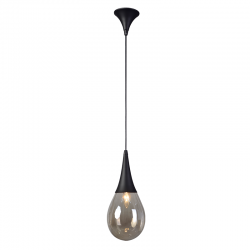 PENDANT LIGHT 1XE14 BLACK METAL   AMBER GLASS D16CM ATENA OD53421BK