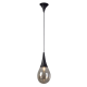 PENDANT LIGHT 1XE14 BLACK METAL   AMBER GLASS D16CM ATENA OD53421BK